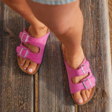 Echo Fuchsia Double Buckle Sandals