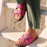 Echo Fuchsia Double Buckle Sandals