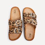 Echo Leopard Print Double Buckle Sandals