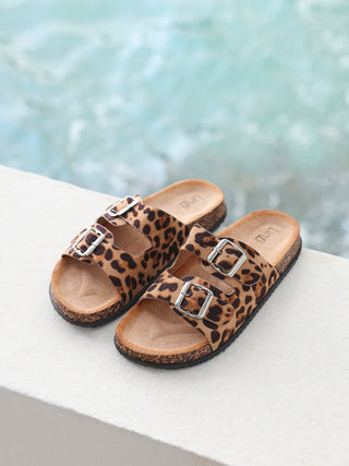 Echo Leopard Print Double Buckle Sandals