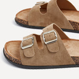 Echo Mocha Double Buckle Sandals
