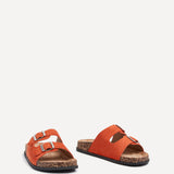 Echo Orange Double Buckle Sandals
