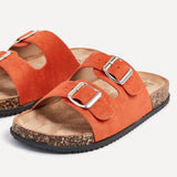 Echo Orange Double Buckle Sandals