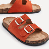 Echo Orange Double Buckle Sandals