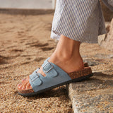 Echo Pale Blue Double Buckle Sandals