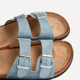 Echo Pale Blue Double Buckle Sandals