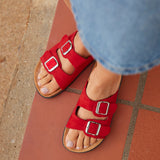 Echo Red Double Buckle Sandals