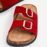 Echo Red Double Buckle Sandals