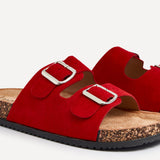 Echo Red Double Buckle Sandals