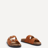 Echo Tan Double Buckle Sandals