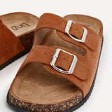 Echo Tan Double Buckle Sandals