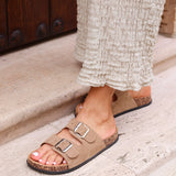 Echo Mocha Double Buckle Sandals