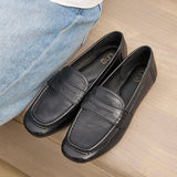 Edition Black Faux Leather Penny Loafers