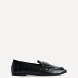 Edition Black Faux Leather Penny Loafers