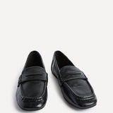 Edition Black Faux Leather Penny Loafers