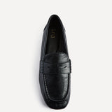 Edition Black Faux Leather Penny Loafers