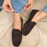 Edition Brown Faux Suede Penny Loafers