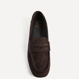 Edition Brown Faux Suede Penny Loafers