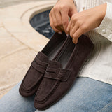 Edition Brown Faux Suede Penny Loafers