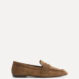 Edition Tan Faux Suede Print Penny Loafers