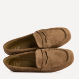 Edition Tan Faux Suede Print Penny Loafers
