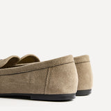 Edition Taupe Faux Suede Penny Loafers