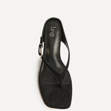 Elanie Black Mule Heels