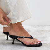 Elanie Black Mule Heels