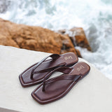 Element Burgundy Toe Post Flat Sandals