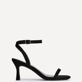 Elevate Black Faux Suede Barely There Heels