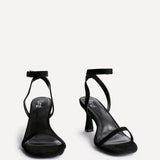 Elevate Black Faux Suede Barely There Heels