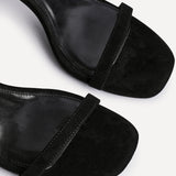 Elevate Black Faux Suede Barely There Heels