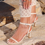 Elevate Nude Faux Leather Barely There Heels