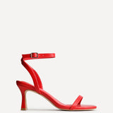 Elevate Red Faux Leather Barely There Heels