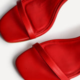 Elevate Red Faux Leather Barely There Heels