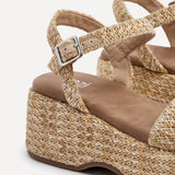 Elisa Natural & Gold Espadrille Sandals