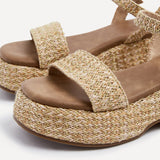 Elisa Natural & Gold Espadrille Sandals
