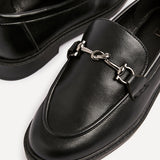 Elite Black Faux Leather Loafers