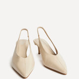 Eliza Taupe Faux Leather Court Heels