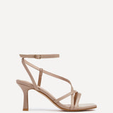 Ella Nude Faux Leather Strappy Heels