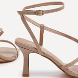 Ella Nude Faux Leather Strappy Heels