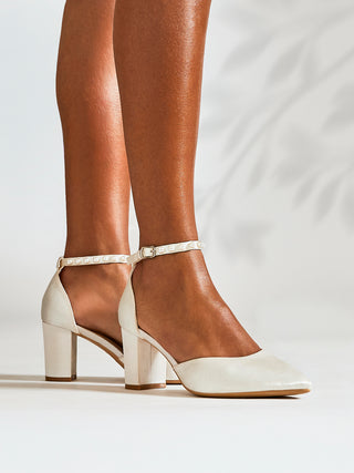 Elowen Wide Fit Bridal Ivory Satin Court Heels