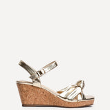 Elyah Gold Faux Leather Cork Wedges