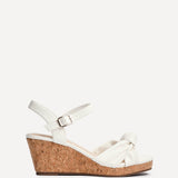 Elyah White Faux Leather Cork Wedges