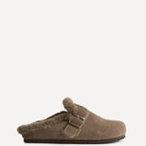 Ember Mocha Suede Leather Fur Lined Clogs