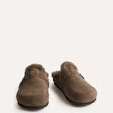 Ember Mocha Suede Leather Fur Lined Clogs
