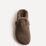 Ember Mocha Suede Leather Fur Lined Clogs