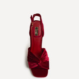 Emery Red Velvet High Heels