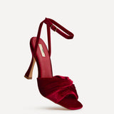 Emery Red Velvet High Heels