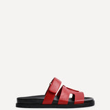 Emmy Red Faux Leather Sandals